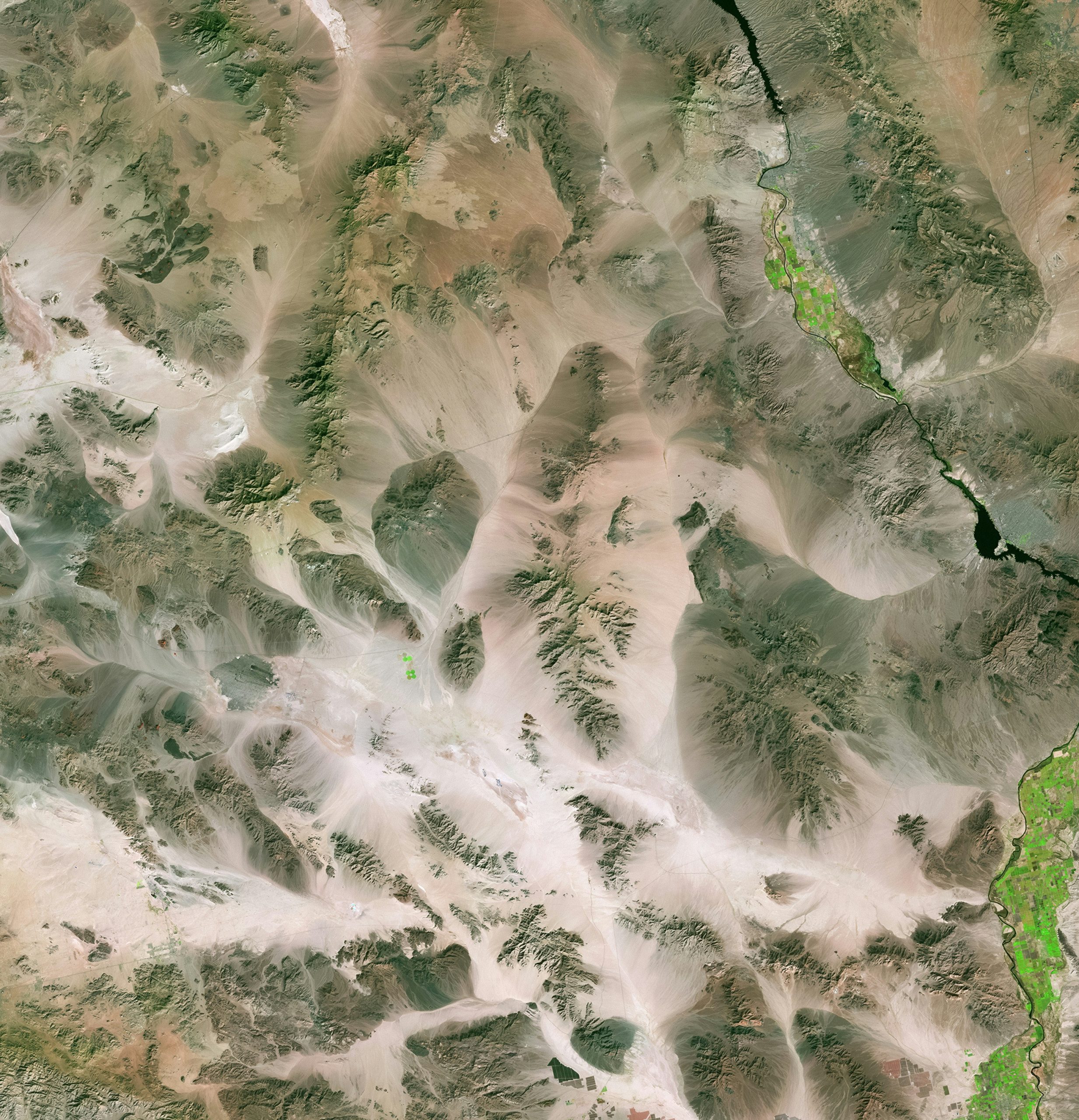 USGS satellite view of arid basin terrain — Permian and Anadarko country