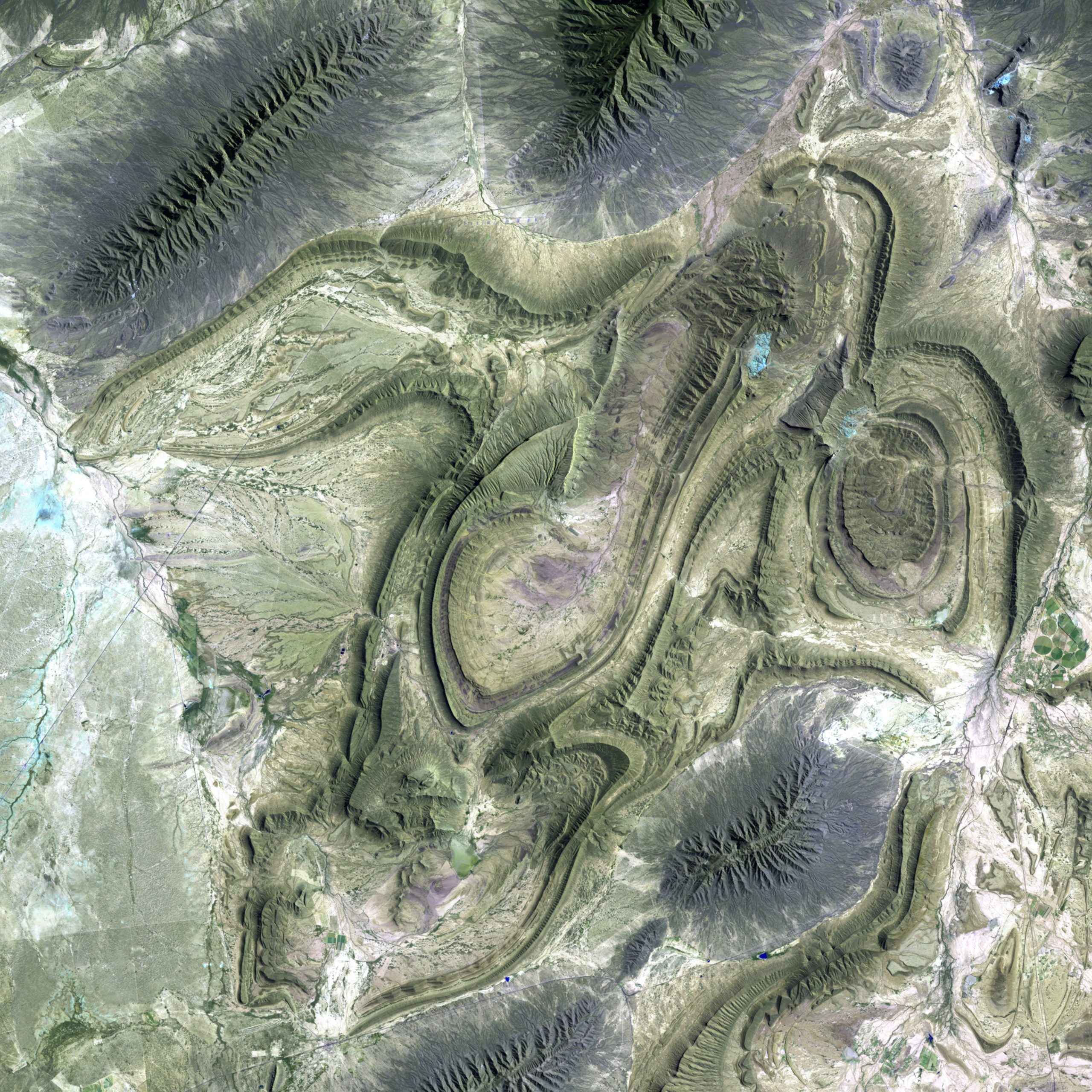 USGS satellite aerial view of geological formations